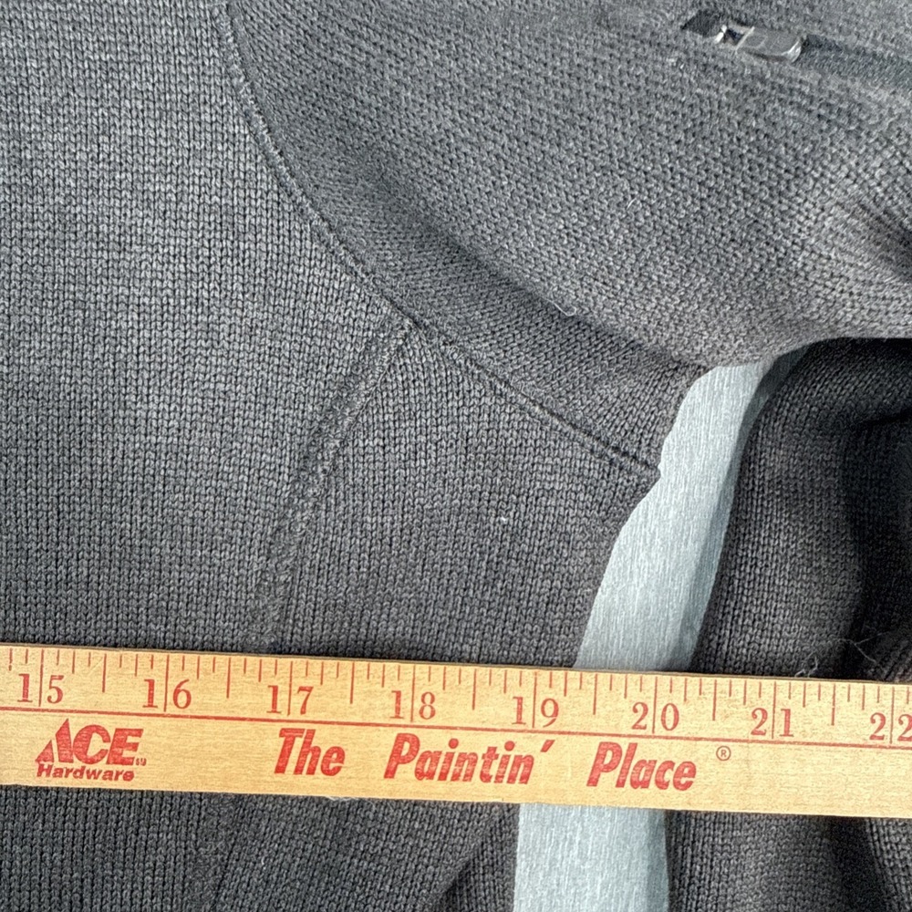 LL Bean Hoodie Sweatshirt Womens Medium Black Waffle Fleece Full Zip Jacket - Picture 3 of 7